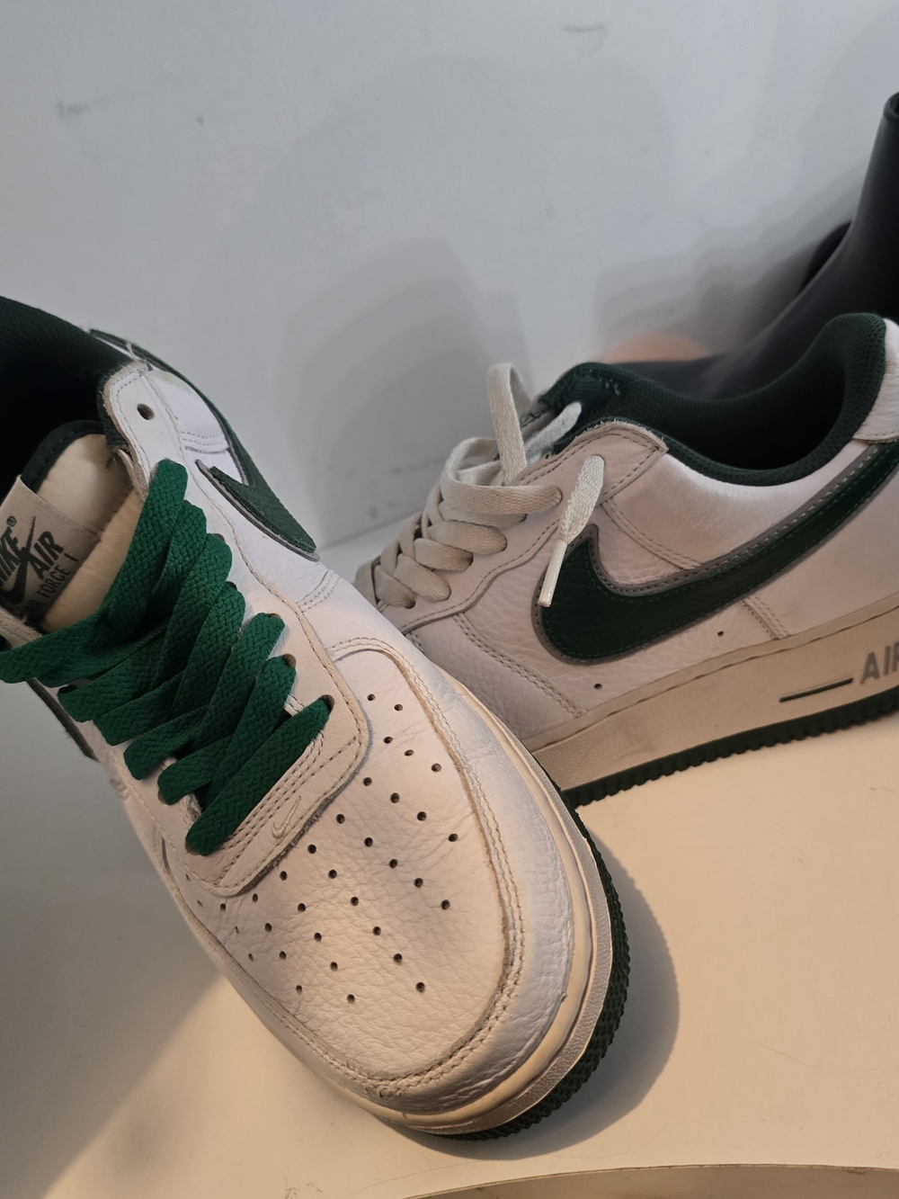 Nike Air Force 1 LeBron Low Top Sneakers - White & Dark Green
